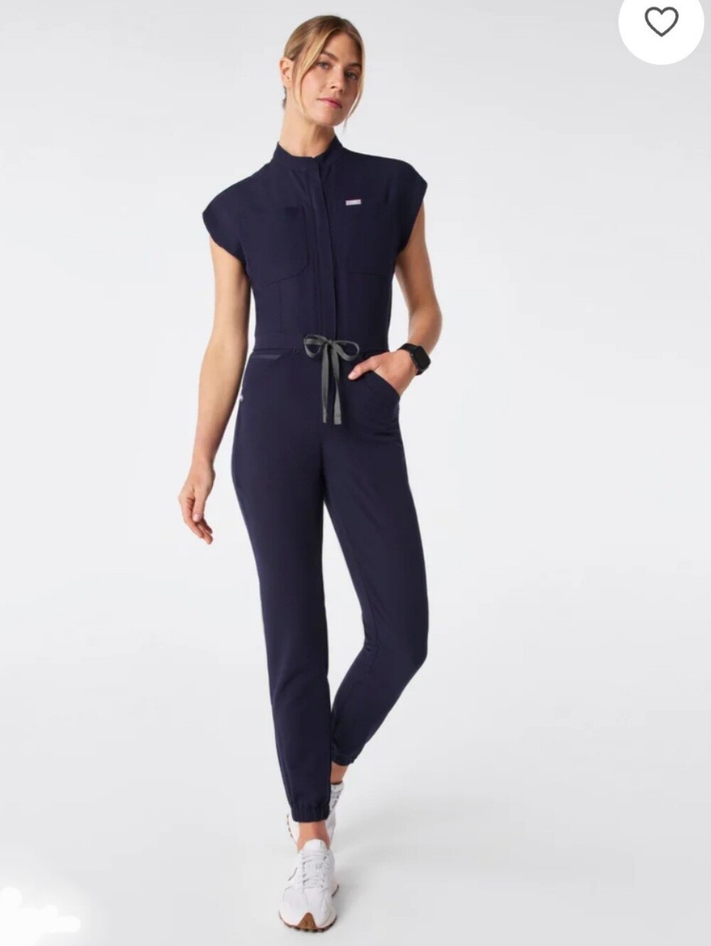 FIGS RAFAELA CASUAL SCRUB JUMPSUIT NAVY